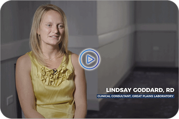 Video still of testimonial about the IgG Food MAP with Candida + Yeast featuring Lindsay Goddard, RD - MosaixDX
