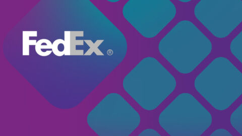 FedEx logo on a decorative background to show how FedEx assists with test collection - MosaicDX