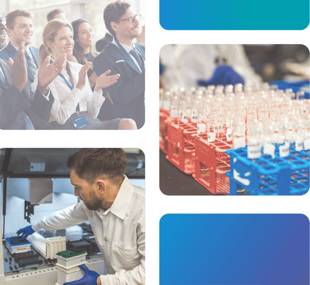 EDGE Summit audience and laboratory scenes